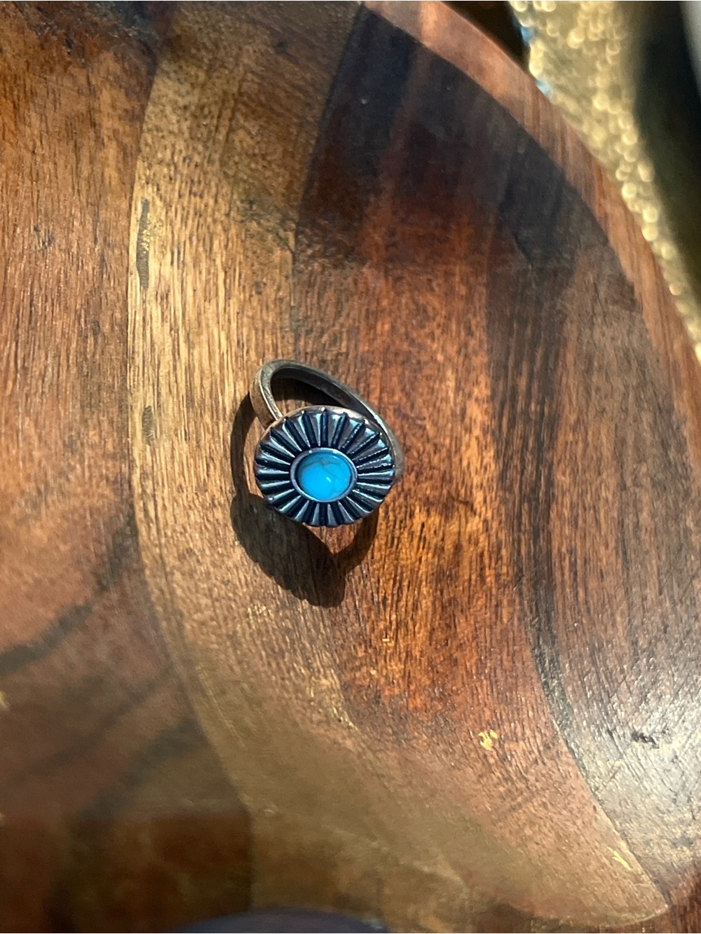Ring with Turquoise Center - Women Jewelry